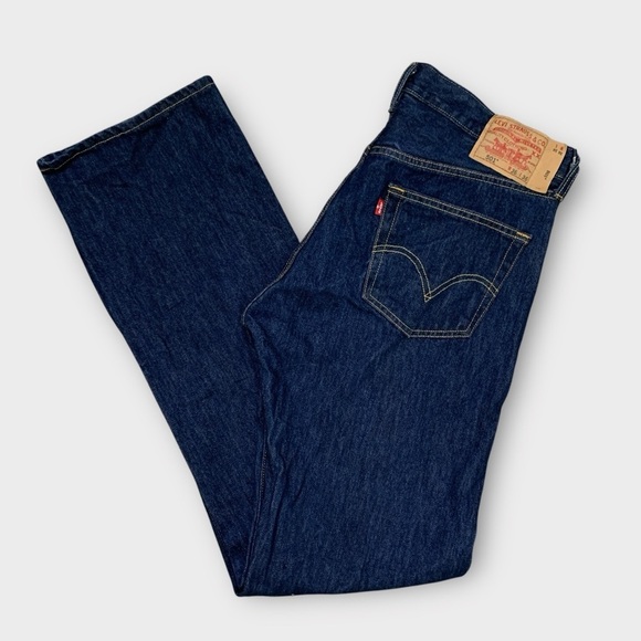 Levis 501 Straight Leg Button Fly Jeans - Picture 4 of 9